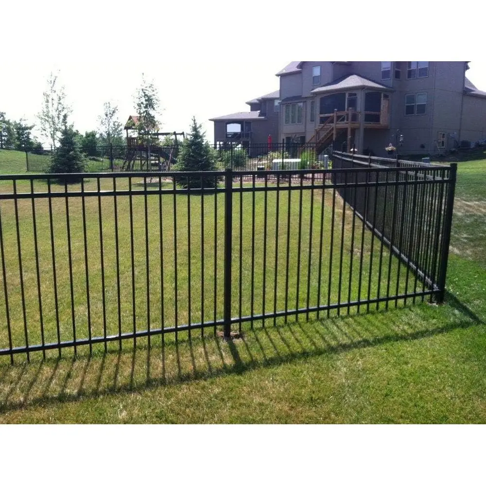 

Устойчивая к ржавчине панель ограждения из черной стали — ширина 6,5 футов x высота 5 футов — простое налаштування — подходит для дома, просолей на открытом воздухе, садов, 3-рейки