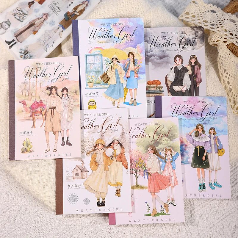 

6packs/LOT weather girl Series series cute lovely retro decorative sticker