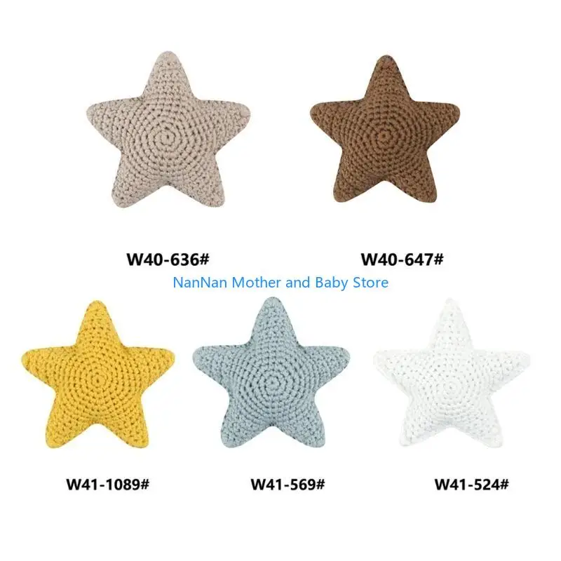 

Crochet Star Loose Bead for Infant Teether Clip Anti-Drop Pacifier Chain Rattle Toy DIY Accessories Baby Teething Gift