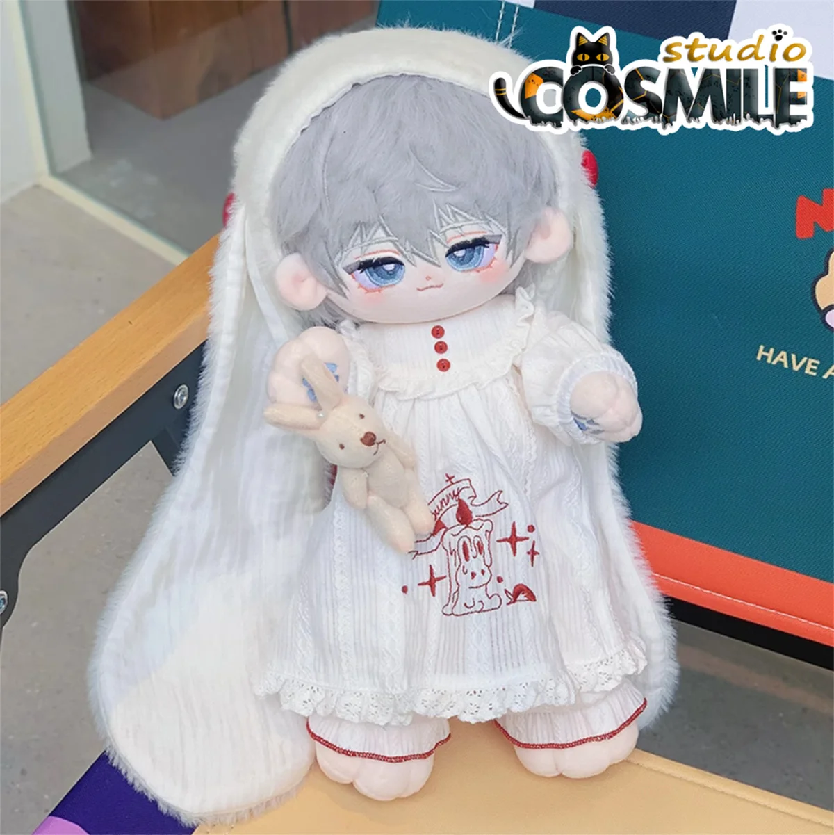 

Lop-eared Rabbits Cute White Pajamas Dress Skirt Costume Stuffed Plush 10cm 20cm 30cm Doll Accessories Doll's Clothes KN Mar