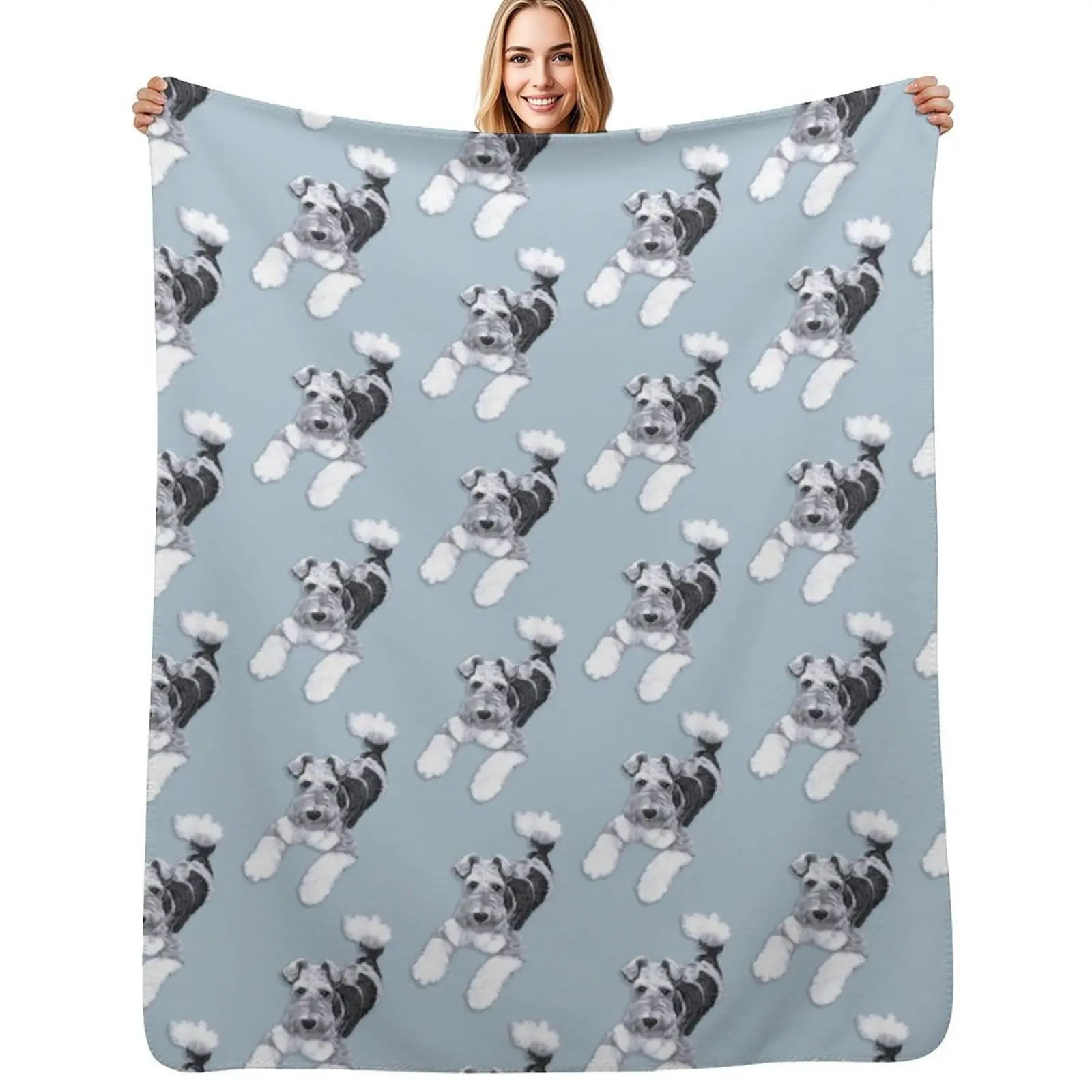 

Foxy Fox Terrier ~ Black and white Throw Blanket Cozy Microfiber Throw Blanket for Home Bedroom