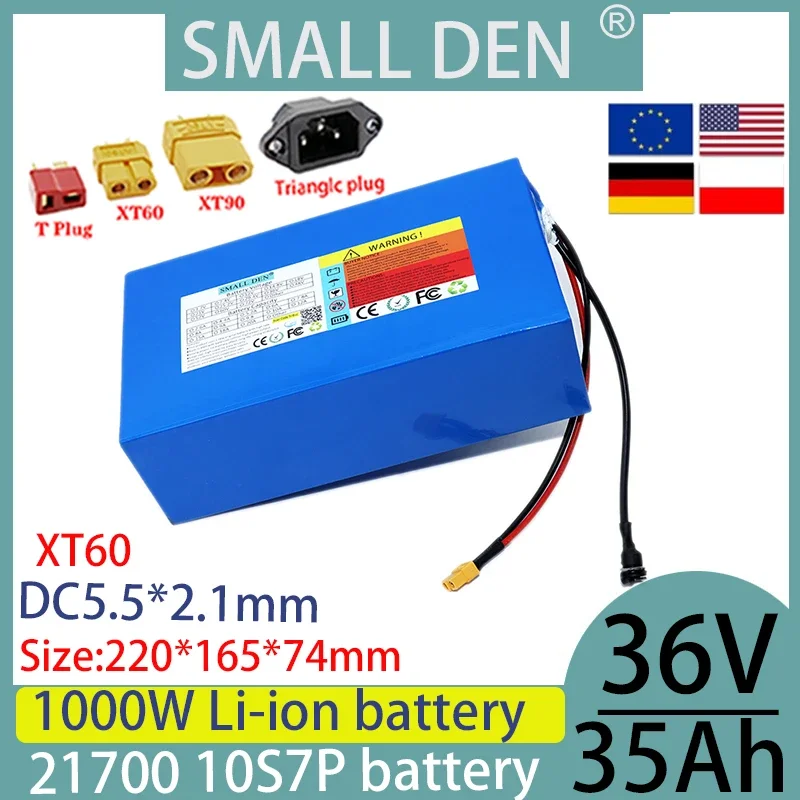 36V 35ah 21700 10S7P lithium-ion battery pack rechargeable battery with built-in BMS,large capacity and high power solar outdoor