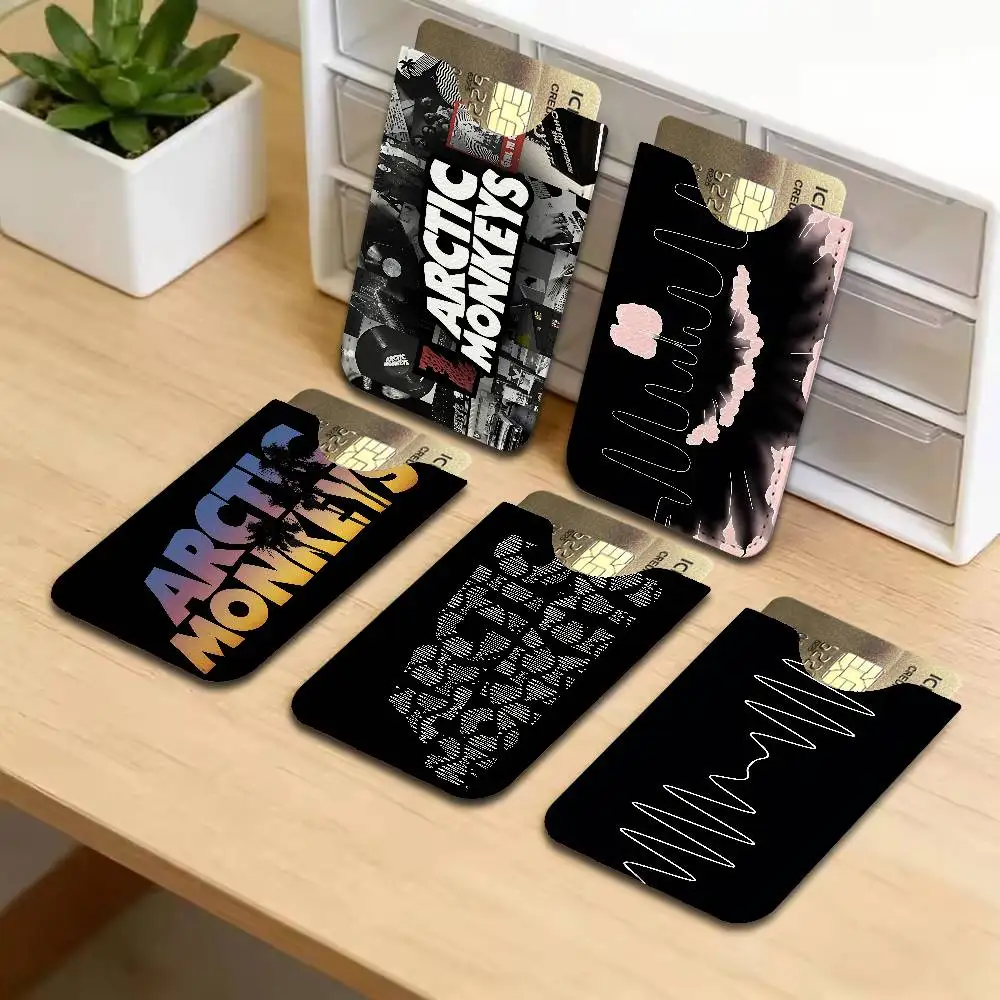 Vintage A-Arctic Band Music M-Monkeys Rock PU Leather Card Ultra Slim Pocket Size ID Credit Card Storage Case Organizer Office