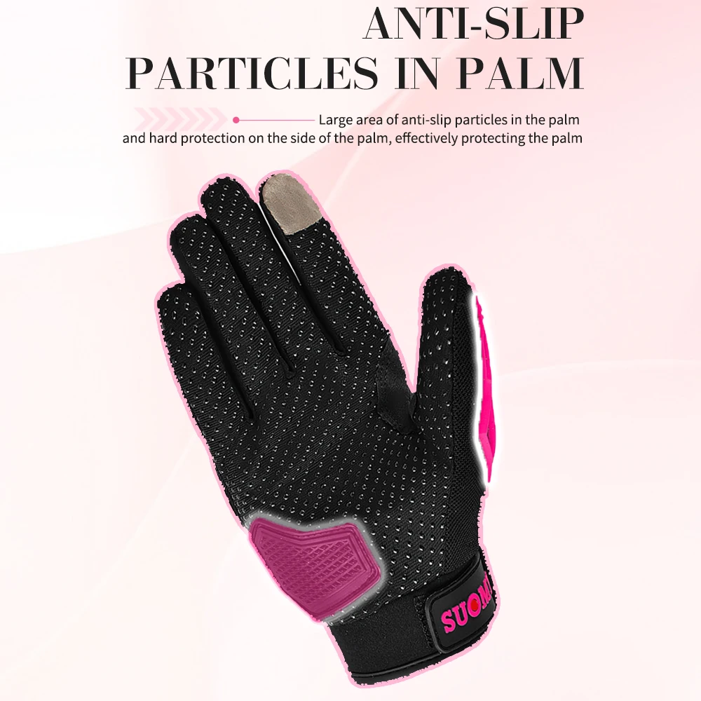 Summer New Lady Pink Motorcycle Cycling Glove Touchscreen Motocross Gloves Hard Shell Protection Motorbike Glove Mesh Breathable