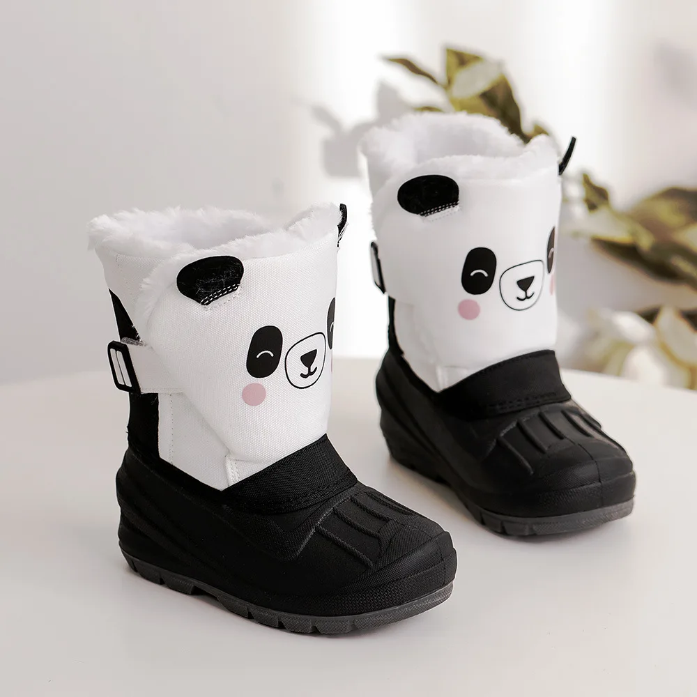 Botas de nieve de invierno para niños, botas altas de princesa para niñas, zapatos de algodón gruesos antipatadas, botas suaves impermeables de dibujos animados para bebés