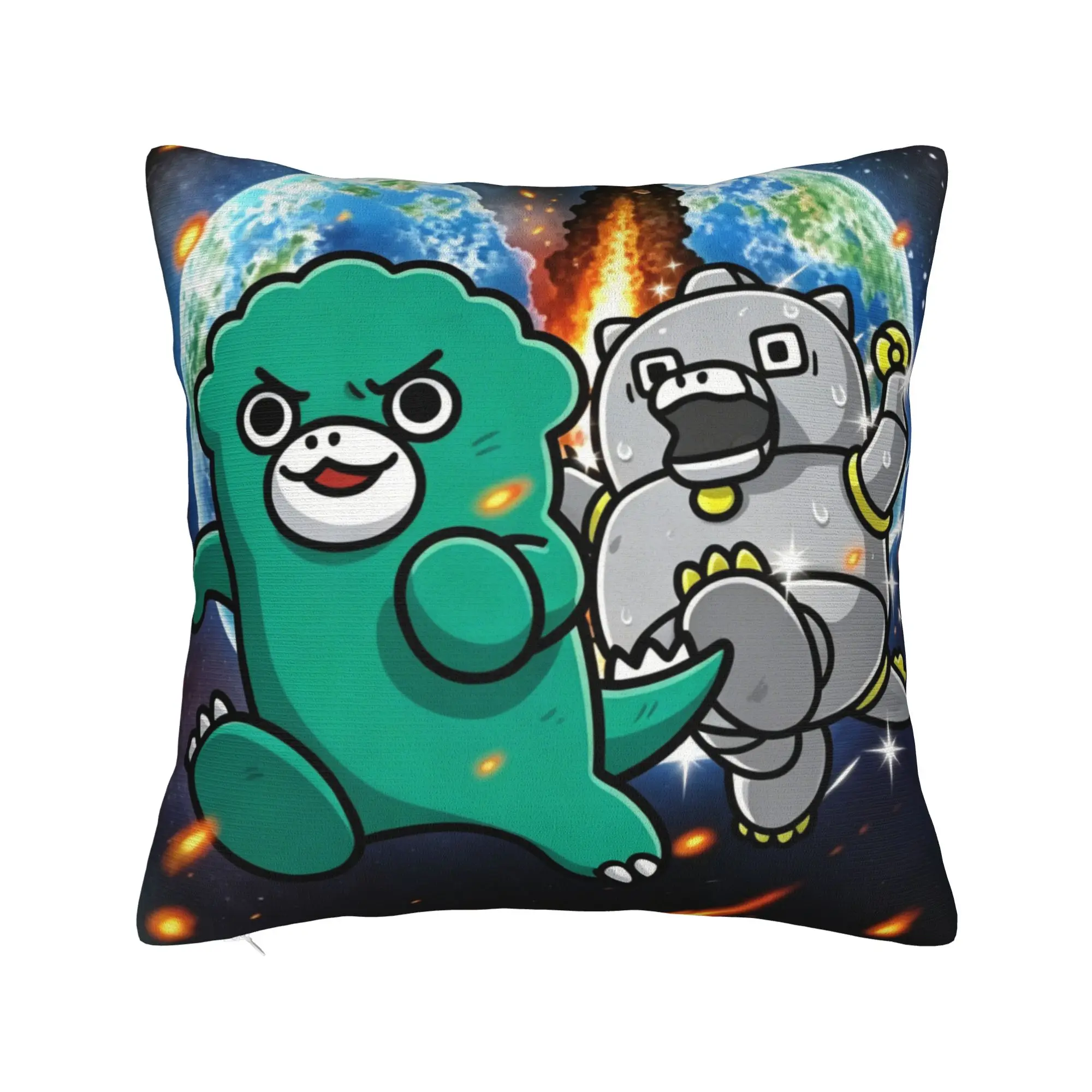 Chibi Monster Raids Again Square Pillow Cases Movie Cushion Covers Customized Zipper Decorative Pillowcase for Sofa 45*45cm