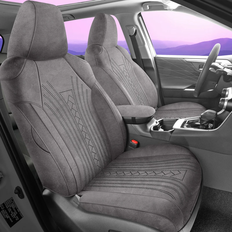 Suede Car Seat Covers Specific Customize Seat Kits For TOYOTA Rav4 2026 Full Covered with Front and Rear Full Set Protectors