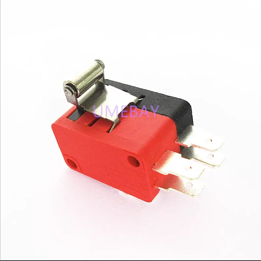 50pieces,Double connected microswitchV-155-2C25 silver contact 16A250V pin 4.8MM copper wheel with black background and red cove