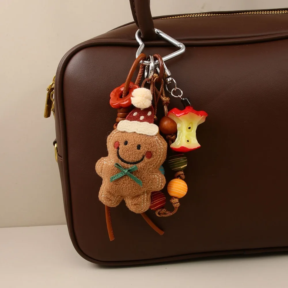 Niedlicher Lebkuchenmann-Taschenanhänger, Plüsch-Stoff-Autohänger, Schlüsselanhänger-Geschenk für die Weihnachtsserie – Detail 1