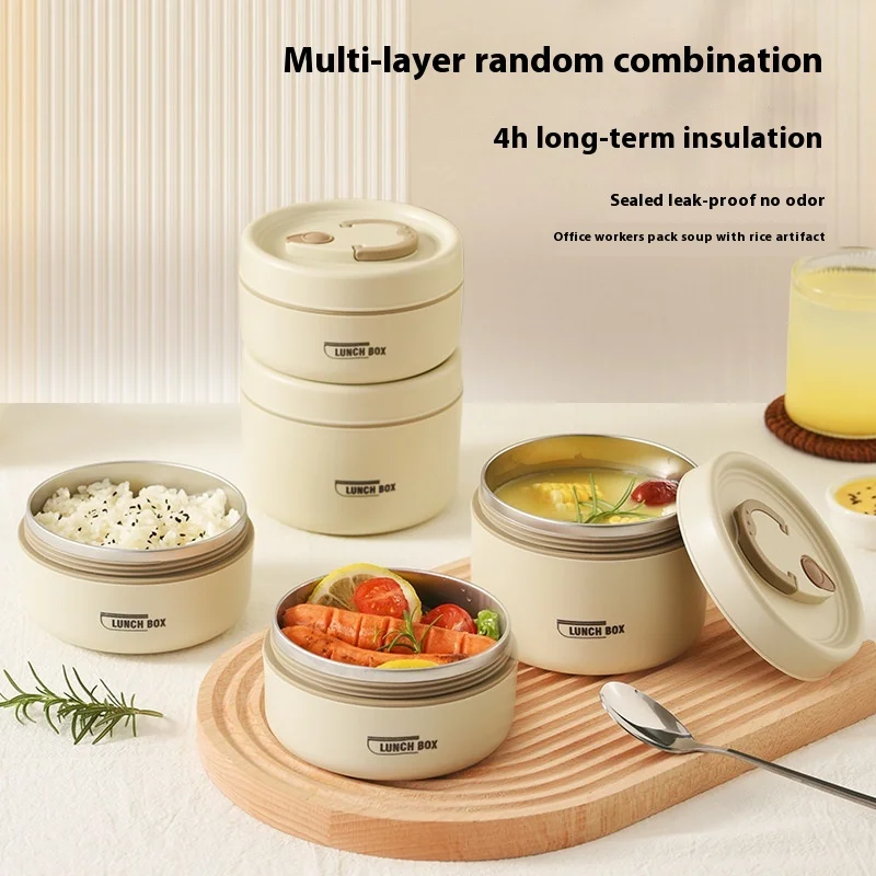 

Microwavable Portable Insulated Food Container Lunch Box Stainless Steel Bento Box Insulated Leakproof Thermal Lunch Bag Set