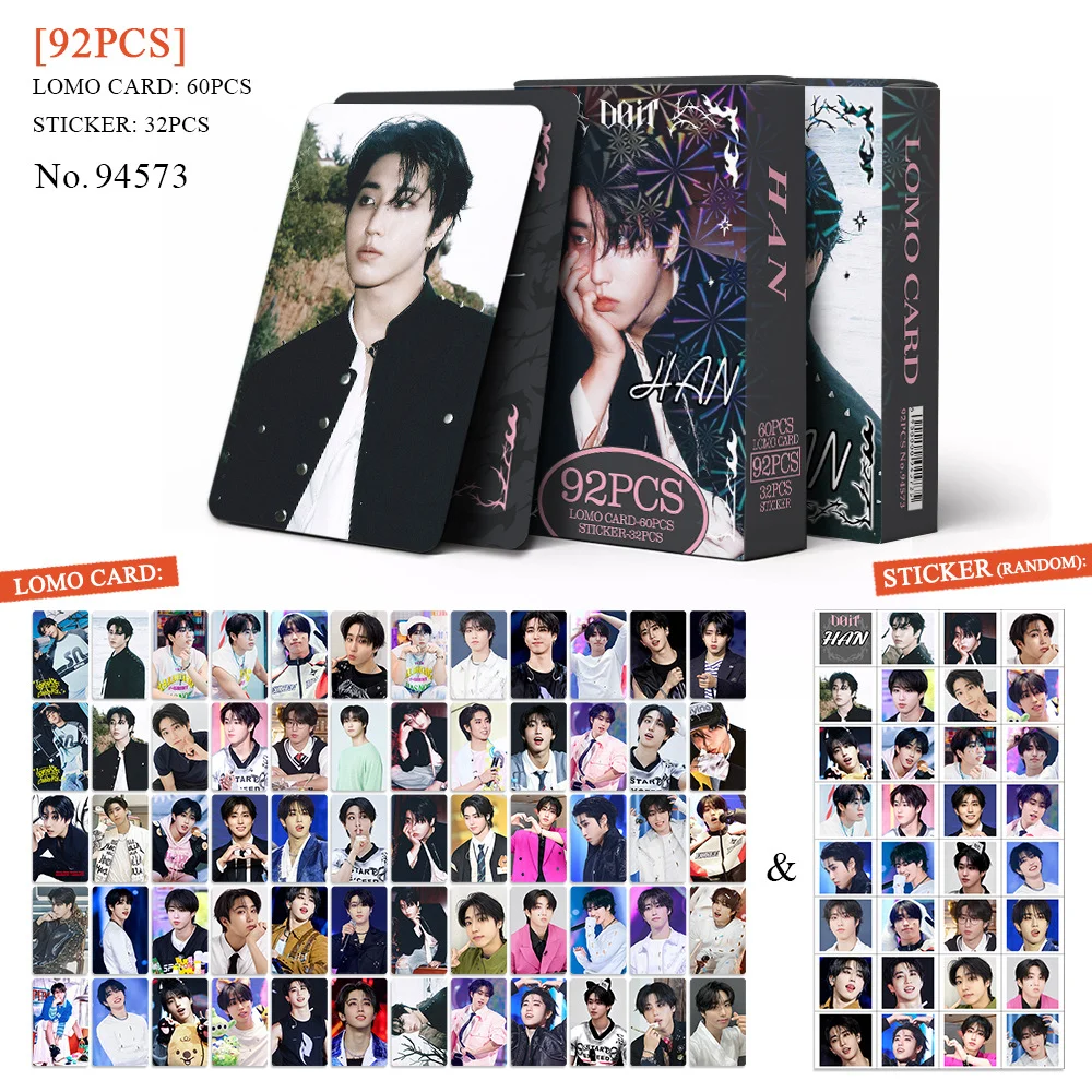 92 PCS novas Crianças Vadios DOIT SKZOO KPOP Felix Hyunjin Bang Chan HAN Seungmin LeeKnow cartões de fotos adesivos cartões de felicitações LOMO presentes