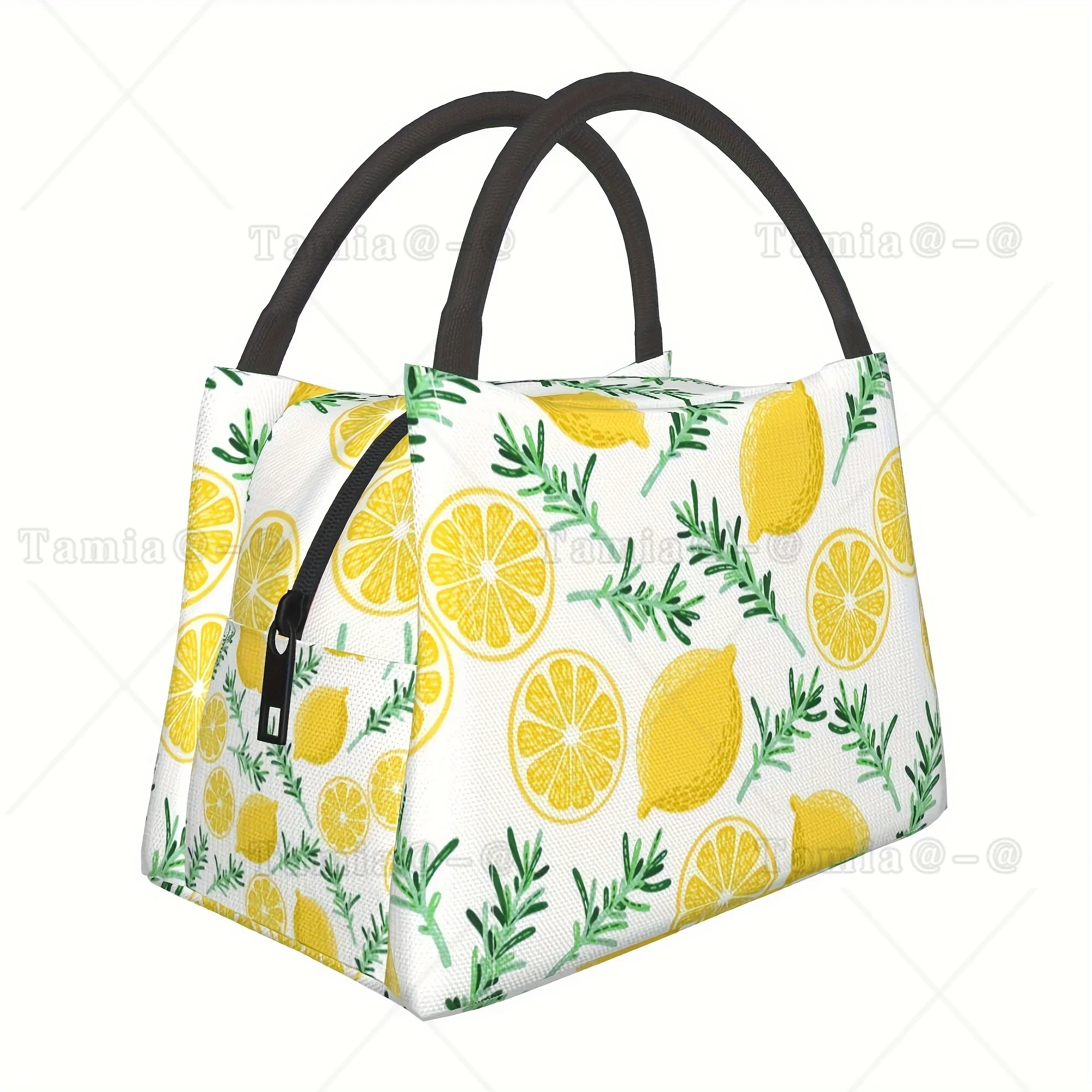 Beach Lemon Reusable Cooler Bag Lunch Boxes Leakproof Cooler Thermal Insulated Lunch Bag Container