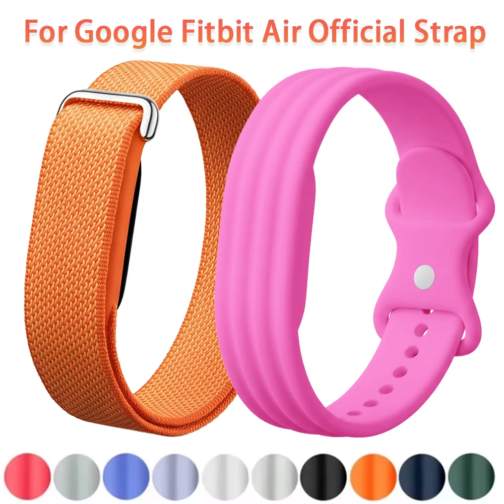 Offizielles Nylon+Silikon-Schlaufenarmband für Google Fitbit Air, atmungsaktives Armband für Google Fitbit Air Correa Zubehör
