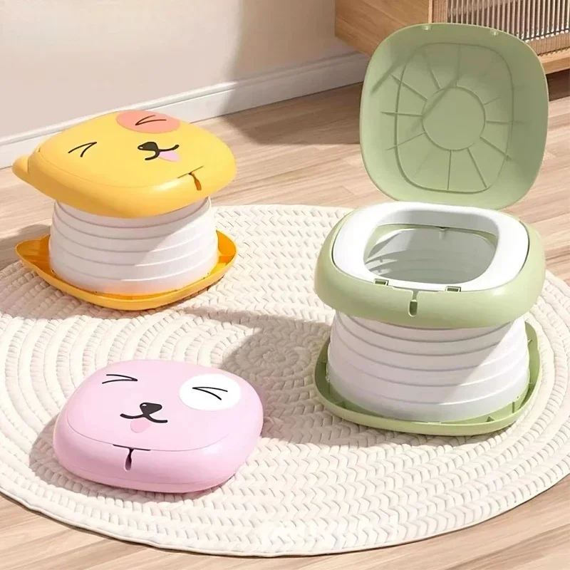 Kids Foldable Training Potty Portable Sealed Odor-Proof Travel Toilet Leak-Proof Baby Urinal for Car Outdoor Use