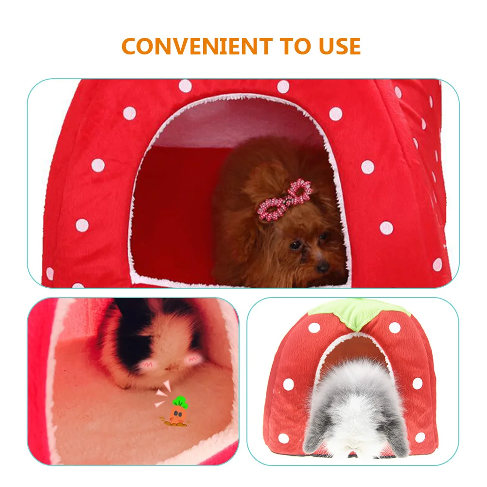 

Rabbit Bed House For Small Pets Breathable Reusable Hamster Nest Bunny Hideout Warm Keeping Sleeping Hut Pet Accessories