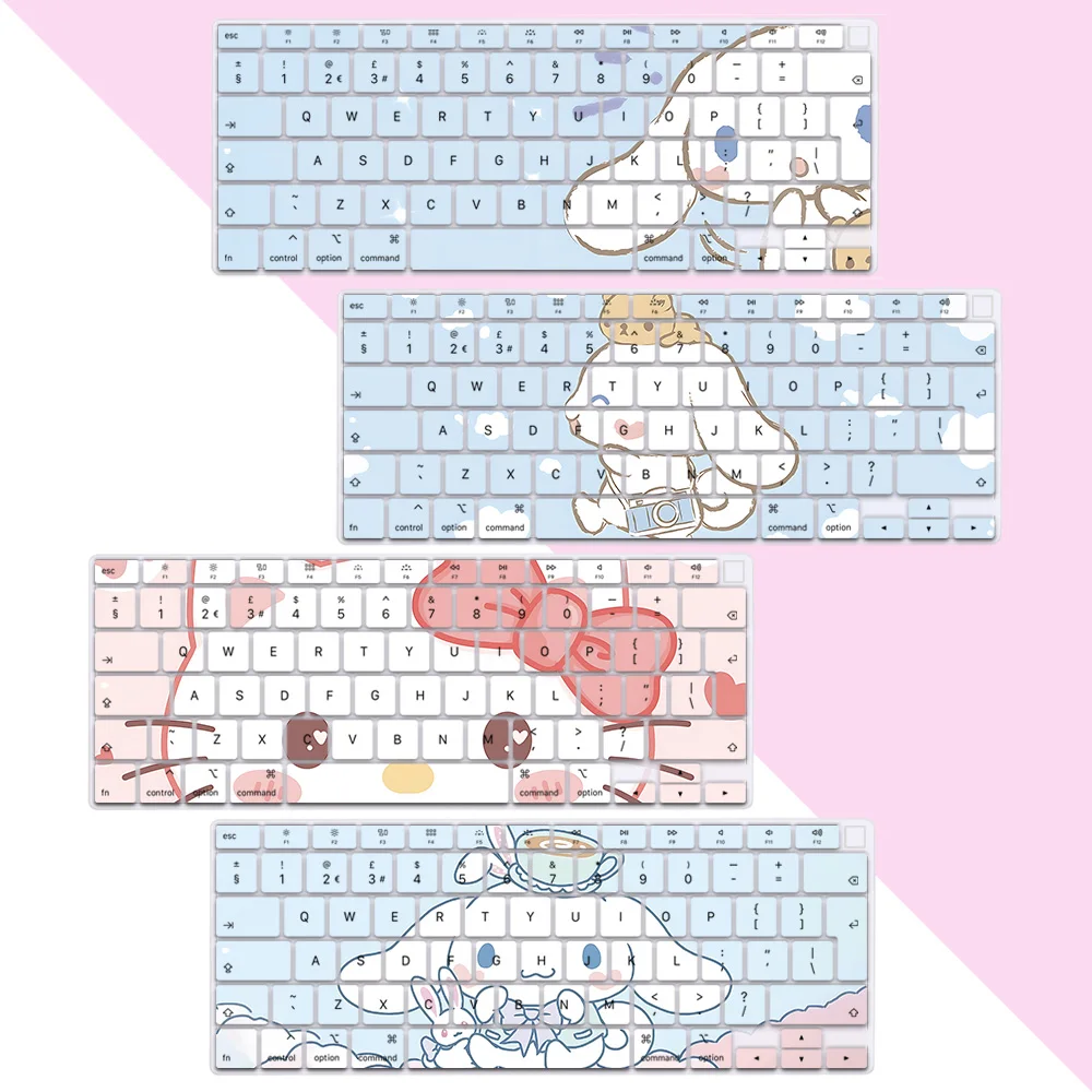 Cute anime Hello Kitty Cinnamoroll EU Layout Color Print Soft Silicone Keyboard Cover For Macbook 2020 Air A2179 A2337