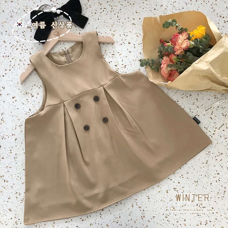 

Girls' Outfit Spring and Autumn New Baby Girl Doll Collar Shirt Blazer Vest Dress Two-Piece Set