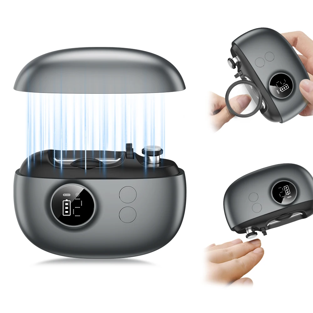 Electric Nail Clipper for Adults & Elders,HD Magnifier,Auxiliary Light,Digital Battery Display,Swapable Grinding & Buffing Heads