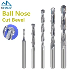 10PCS 3.175/4/6mm Ball Nose Milling Cutter 2 Flutes Router Bit for Wood Carbide End Mills Cutter Round Head Metal Tools CNC