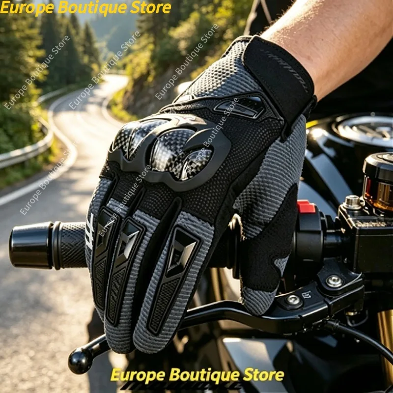 

MADBIKE Carbon Fiber Anti Slip Anti Fall Motorcycle Gloves Spring Summer Breathable Wear Resistant Racing Gear For Men