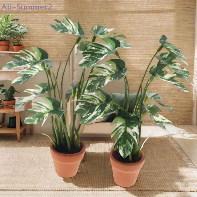 Delicate 1/12 Dollhouse Miniature Monstera Plant Potted for Micro Garden Scenery