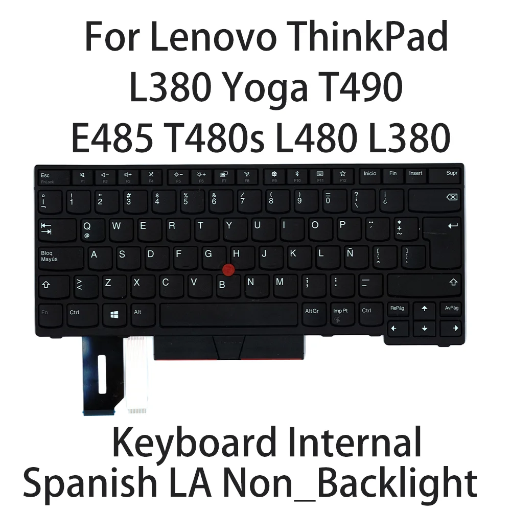 New For Lenovo ThinkPad E485 T480s L480 L380 L380 Yoga T490 keyboard Spanish LA Non_Backlight 01YP483 01YP243 01YP323 01YP403