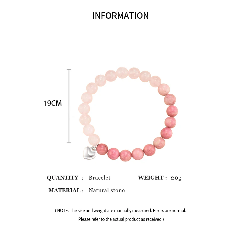 8mm Natural Stone Bracelets For Women Men Bohemian Love Heart Pendant Bangle Handmade Beaded Couple Bracelet Holiday Gifts K0