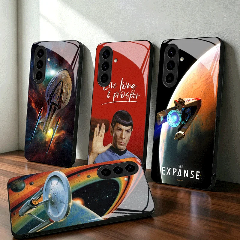 Star Movie T-Trek Glass Phone Case for Samsung A17 A16 A15 A14 A13 A57 A56 A55 A54 A53 A37 A36 A35 A34 A33 A27 A26 A25 A24 A23 A