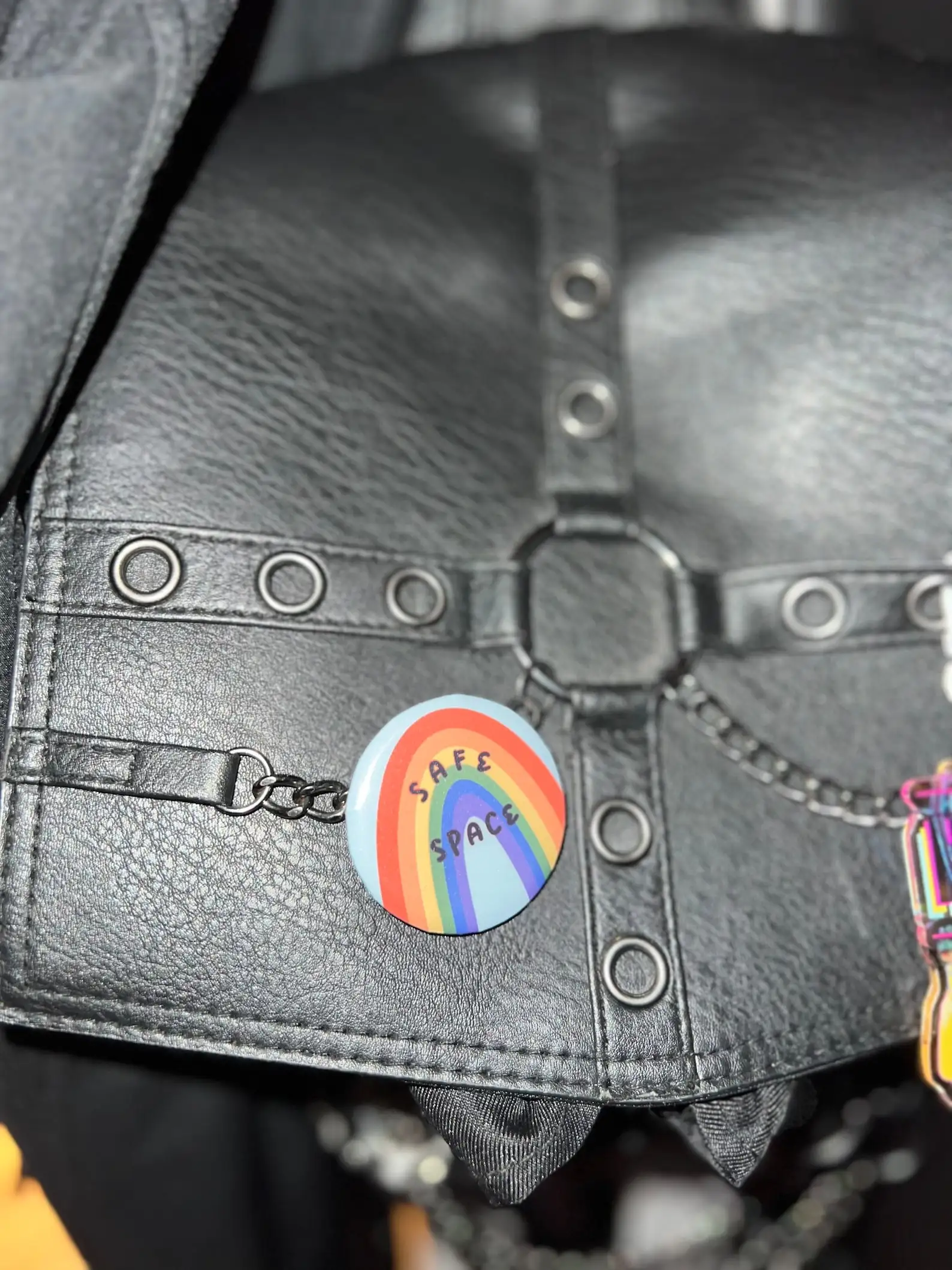 Please Don’t Touch Me Holographic Consent Pin Back Button Don’t Touch Me Button