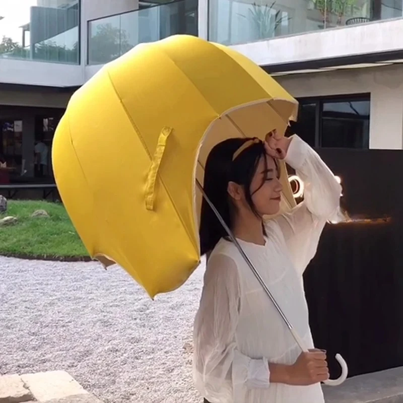 

Children's Helmet Umbrella Sun Women Parasol Student Long Handle Umbrella Creative Cartoon Kids Cute Hat Umbrellas Paraplu SY294