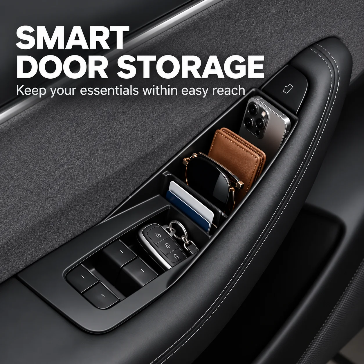 Portable Door Handle Storage Box for Tesla Model 3 Y Compact Organizer Tray Practical Car Interior Utility Holder Accessory