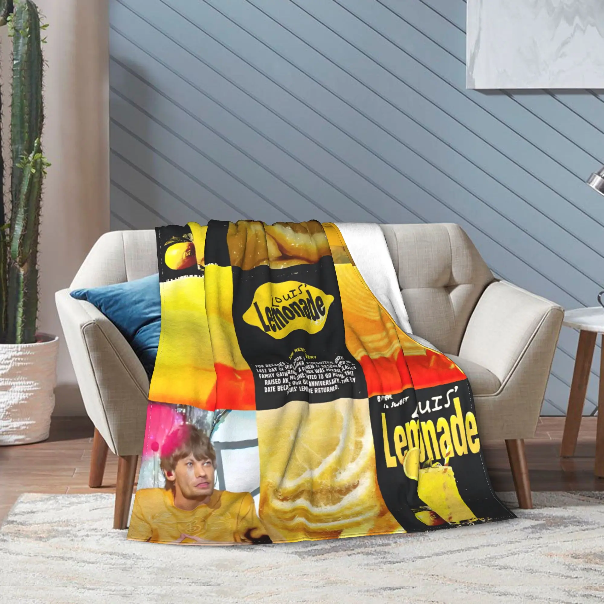 Manta súper suave de Louis Tomlinsons Lemonade Tour 2025, manta de cama ligera de primera calidad, mantas súper acogedoras para uso en todas las estaciones