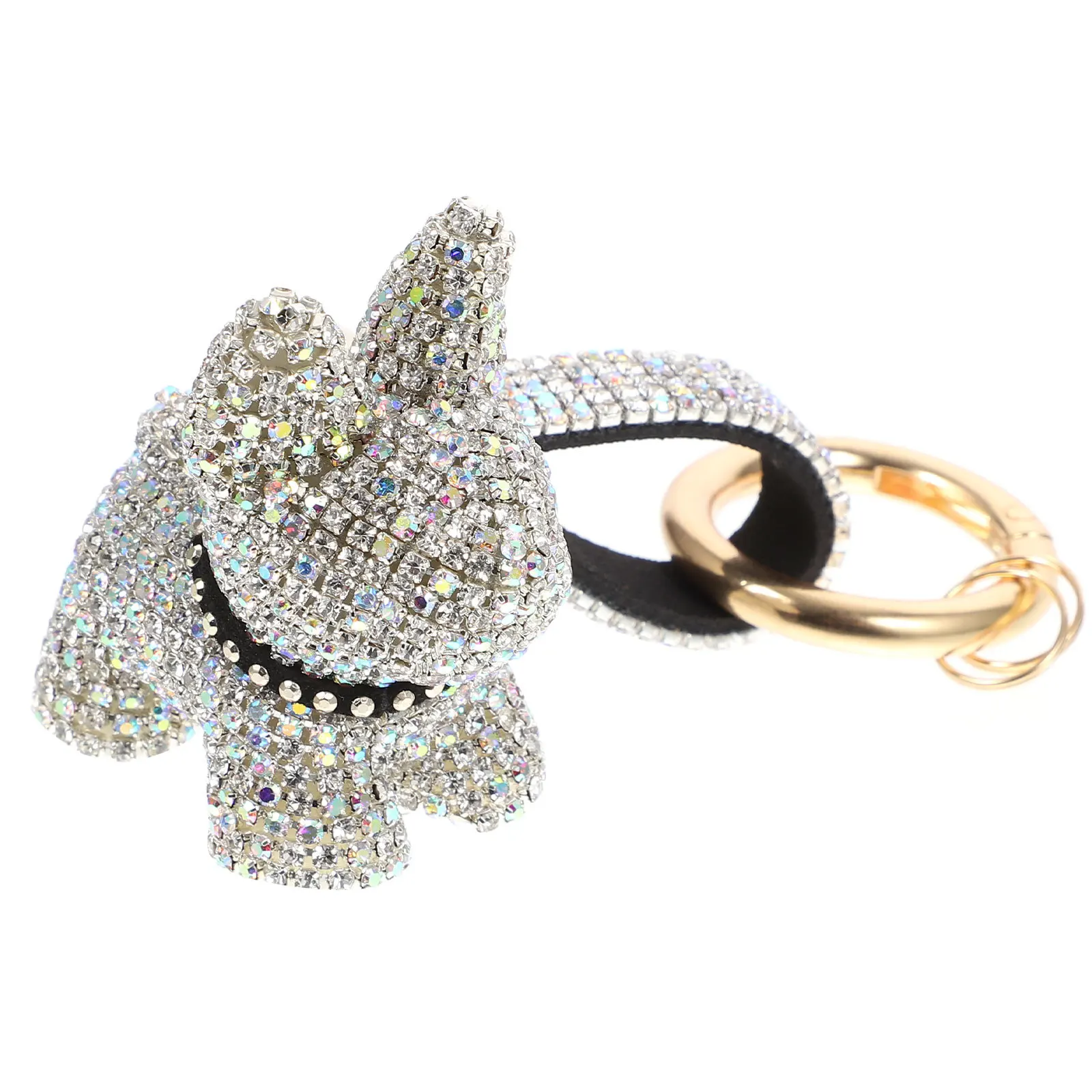 حجر الراين الكلب مفتاح سلسلة معلقة قلادة لحقيبة الظهر سيارة الديكور سحر هدية الكلب مفتاح سلسلة #2