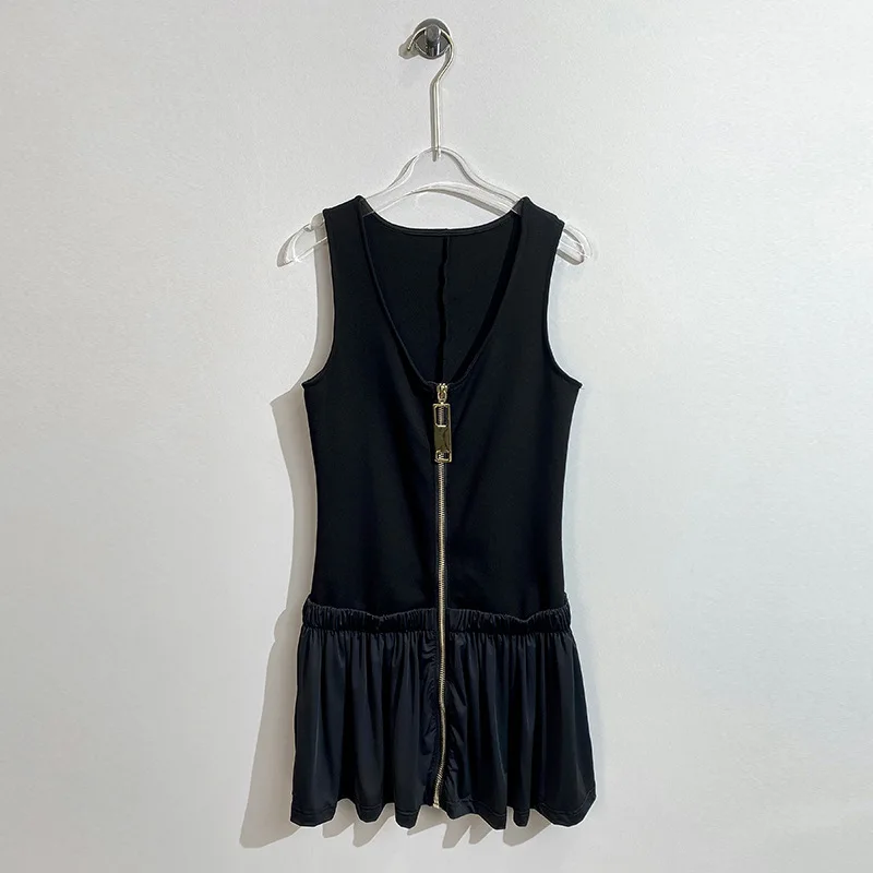 Zoci-vestido negro sin mangas para mujer, traje ajustado de cintura alta, Top Sexy sin mangas, Falda corta, novedad, otoño y verano