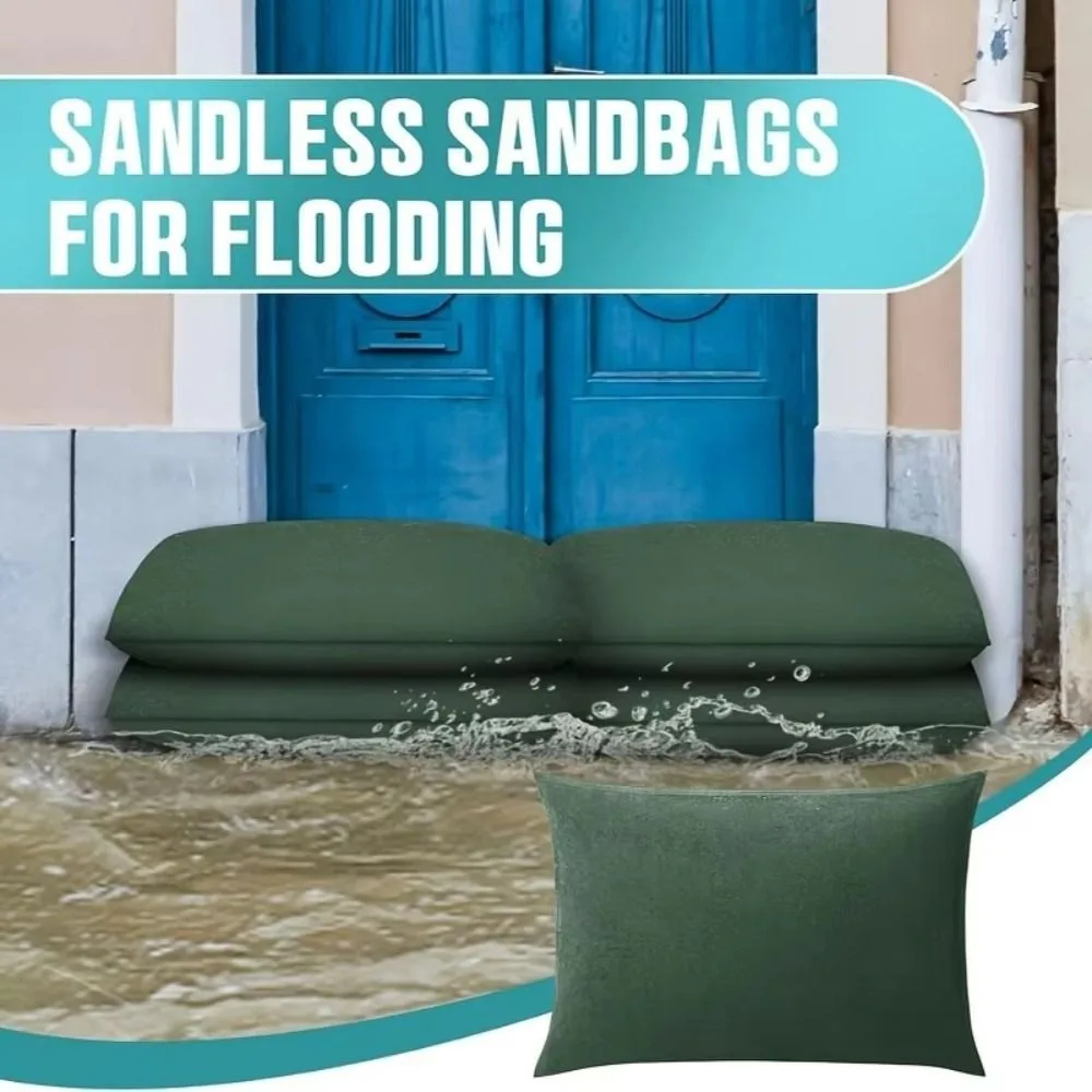 1Pcs Reusable Water Absorbent Sandbag Canvas Green Flood Barrier Bag 25x50cm 40x60cm Dam Bags For Home Garage Door Basement