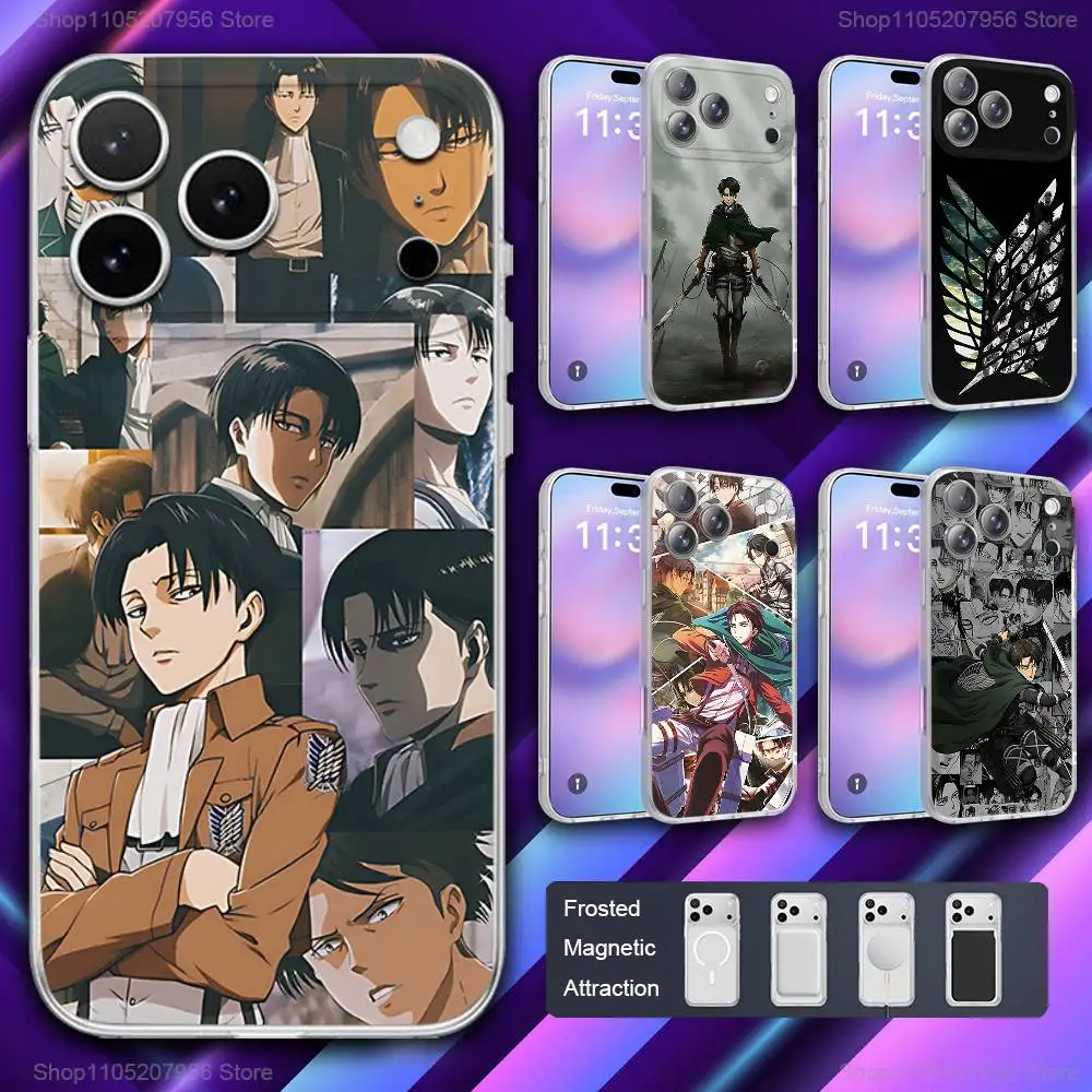 

A-Attack Titan L-Levi Ackerman Phone Case For iPhone 11,12,15,14,13,17,16,Pro,Plus,E,Max,Air,Mini Magnetic Frosted Cover