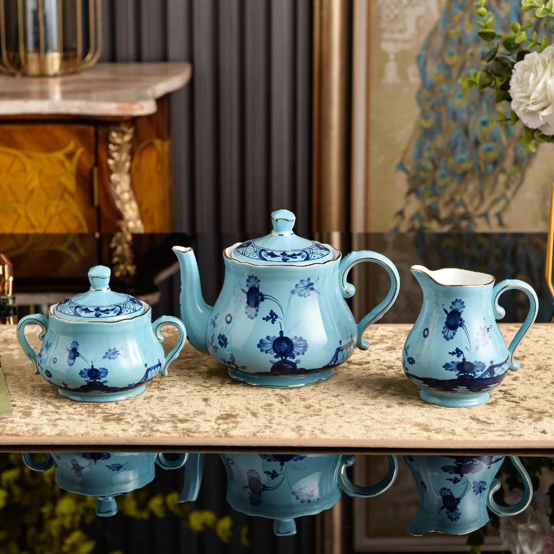 Oriental Series Porcelain Vase High Light Luxury Hand Painted Floral Ceramic Vase Home Ornament Gift Box New Display Blue Series