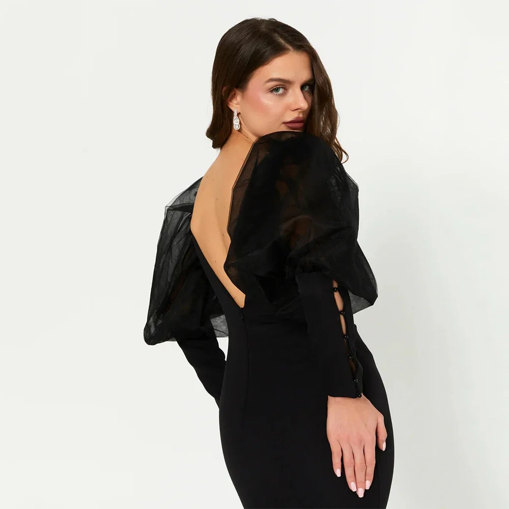 Vestido de Noche Clásico de Ensueño, Estilo Jersey, Largo hasta el Suelo, Escote en V, Espalda Descubierta, Vestido de Graduación, Estilo Sirena, Vestidos de Fiesta Personalizados