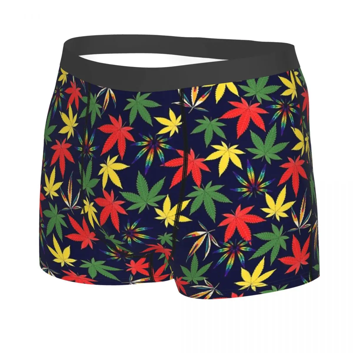 Pattern Happy 420 Day Lovers Man's Boxer Briefs Cannabis Leaf Plant Marijuana Weed Breathable Creative Underwear Print Shorts