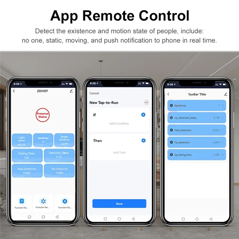 Tuya Human Presence Sensor 24G Human Presence Millimeter Wave Radar Sensor Light Sensing-A31R