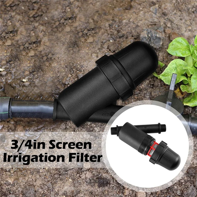 

A27F-2 Units Drip Irrigation Inline Y Filter With Mesh Screen, 3/4" X 3/4" Male Thread Connection Hydroponics Y-Filter