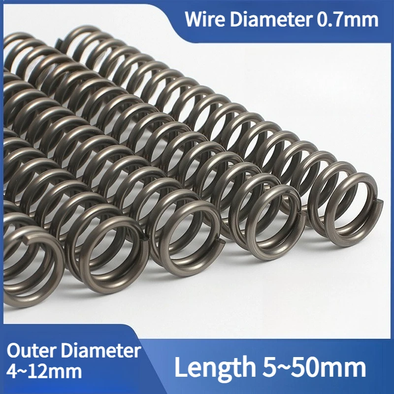 Spring Steel Micro Small Compression Spring Wire Diameter 0.7mm Spiral Return Pressure Springs Outer Diameter:4~12mm L:5~50mm