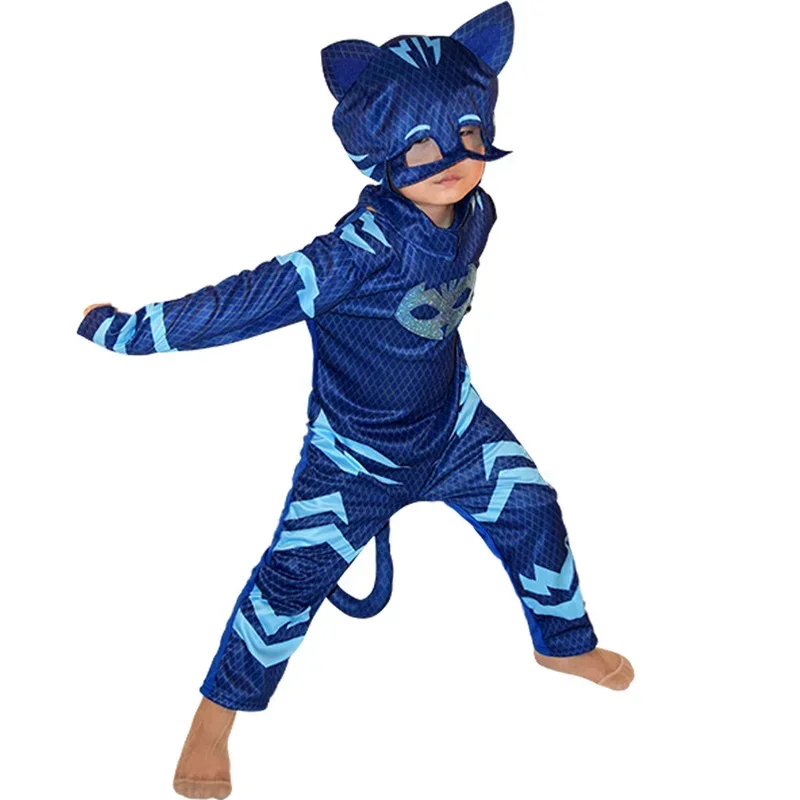 2024 kids Anime Cosplay Costume Halloween Party Christmas Masquerade Clothes Catboy Gekko Owlette Children Kids Birthday Gift
