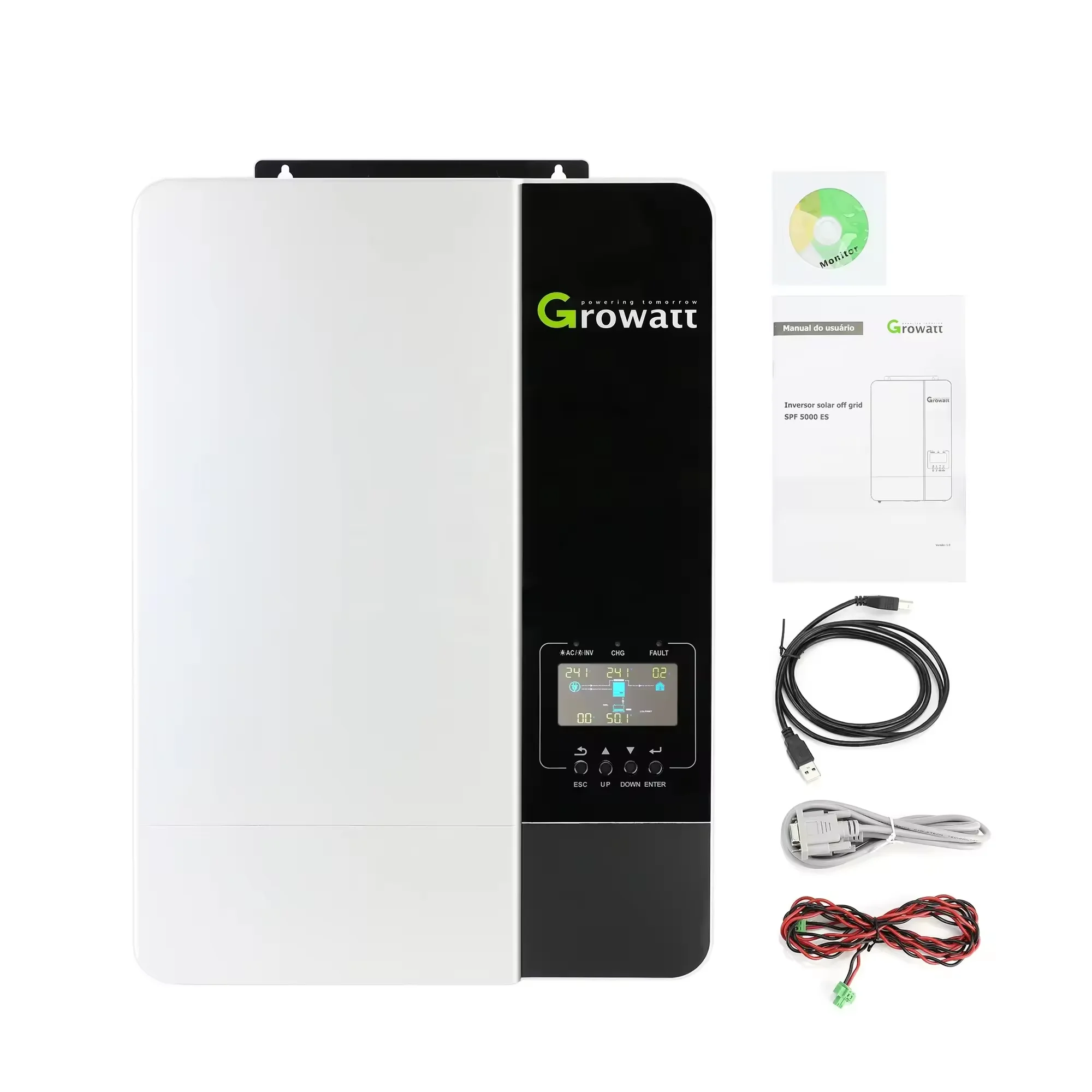 Solar energy system Growatt inverter SPF 5000 ES 220V single phase 5000w off grid inverter for home battery storage