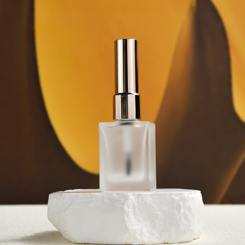 100 個 15 ミリリットル空のつや消しマニキュアボトル化粧品容器黒ガラス蓋付きブラシネイルガラスボトルブラシ付き