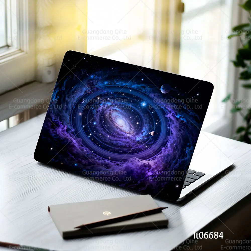 2 Pieces Cosmic Tech Stickers, Galaxy Map & Star Chart Vinyl Decals, Waterproof Space Laptop Skin for MacBook, Notebook, Tablet