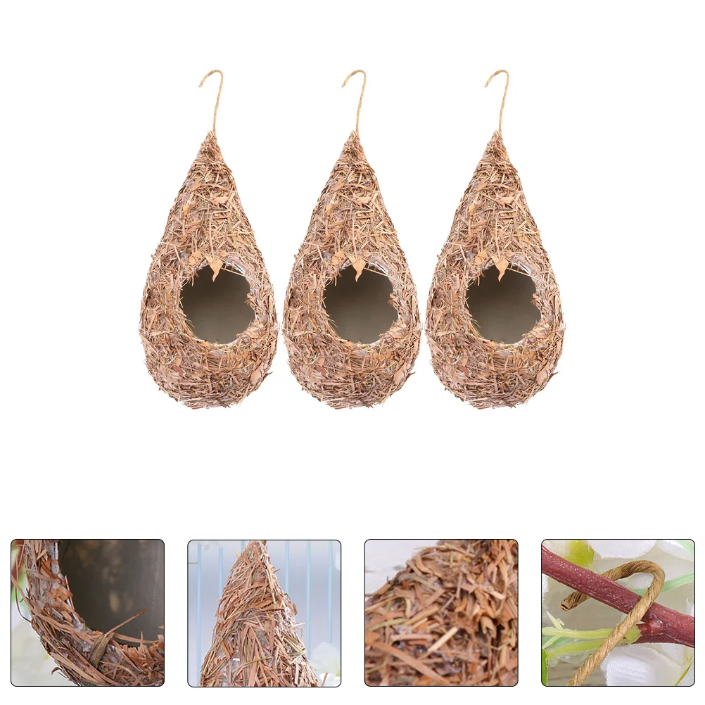 3Pcs Grass Woven Bi… - image