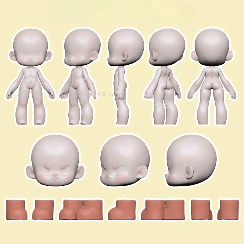 Super Light Clay Q-version Cartoon Doll Dudu Body Silicone Mold DIY Clay Animated Characters Faces and Bodies Making Tools
