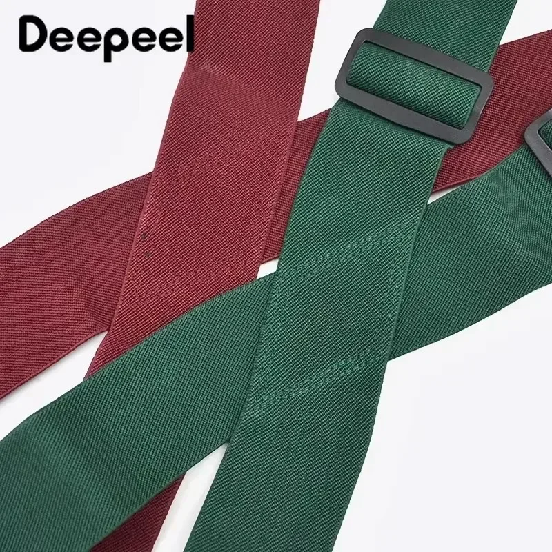 Bretelles Deepeel pour hommes, 4 clips, boucles, fermoir à crochet de type X, bretelles, ceinture élastique réglable pour pantalon masculin, sangle large, 5x120cm