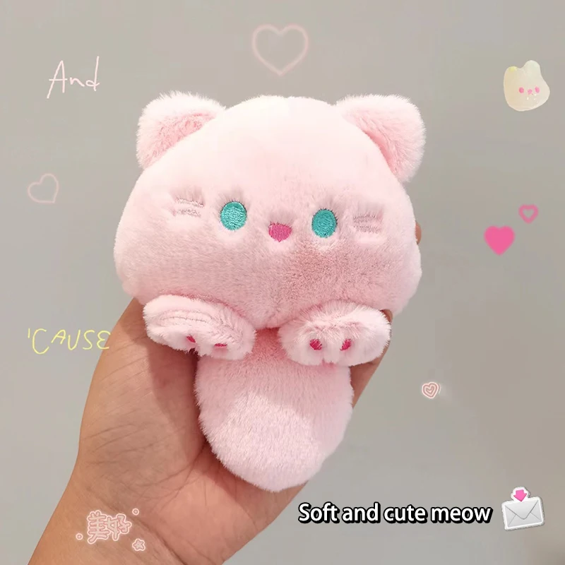 LLavero de gato chirriante hecho a mano, muñeco de peluche, bolso escolar, llavero colgante, accesorio de moda para regalo de mujer